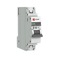 Автоматический выключатель 1P 10А (D) 6кА ВА 47-63M без теплового расцепителя PROxima | код  mcb4763m-6-1-10D-pro | EKF